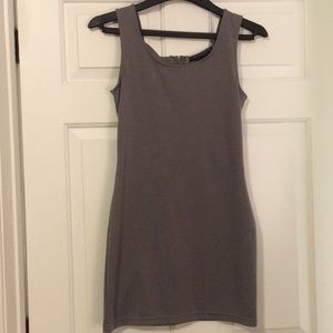 Grey bodycon dress with cut out back